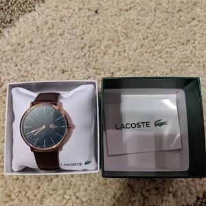 Lacoste Moon Blue Dial Leather strap men's warxh